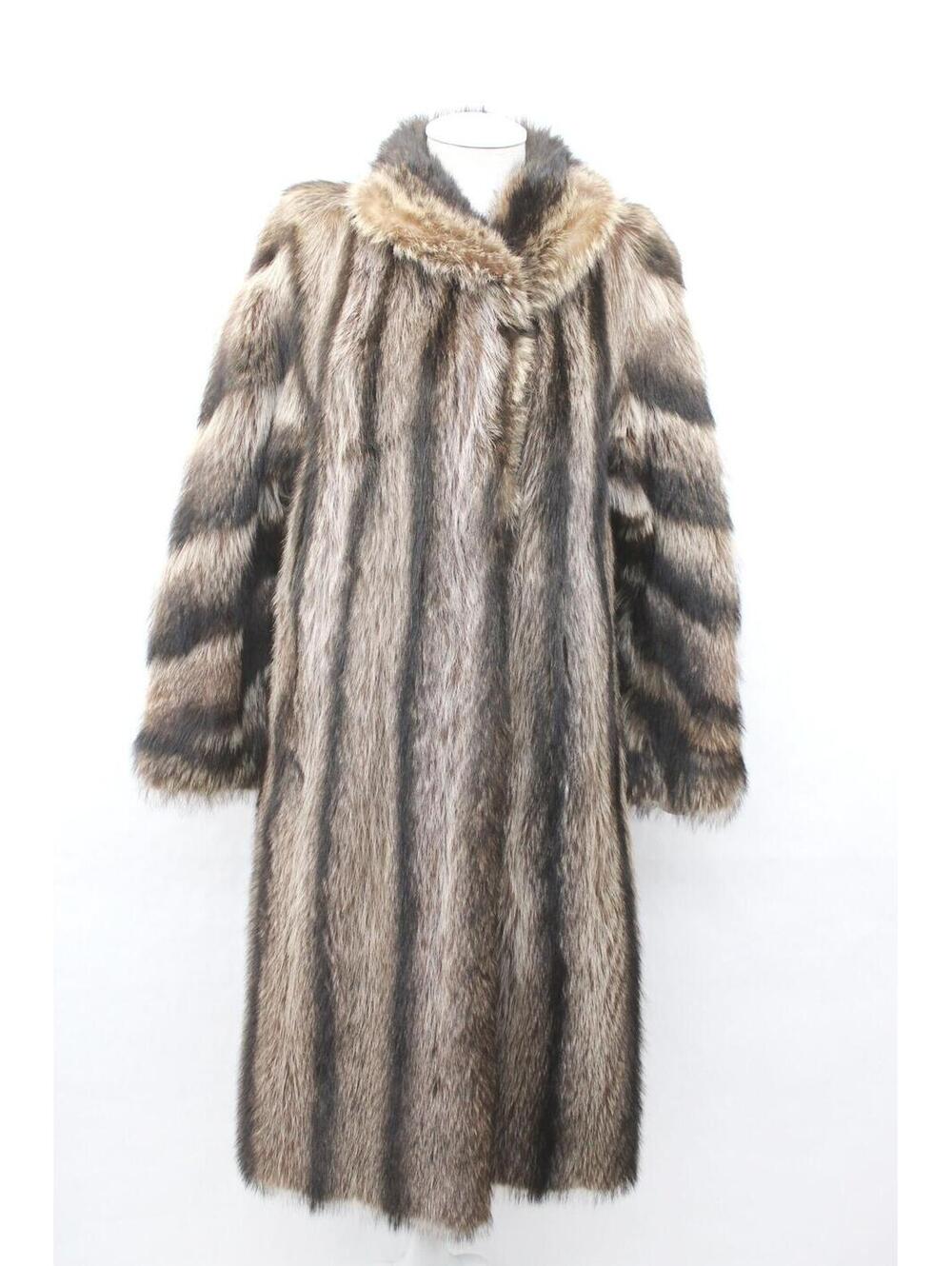 Excellent Raccoon Fur Coat Jacket Women Woman Size 4-6 Small